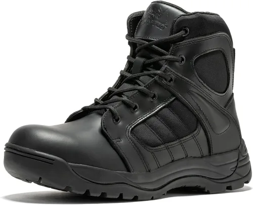 Miniatura 7 de Botas tácticas para hombre con cremallera lateral de 6 pulgadas, ligeras, cómodas, militares, botas tácticas militares (BMP111)