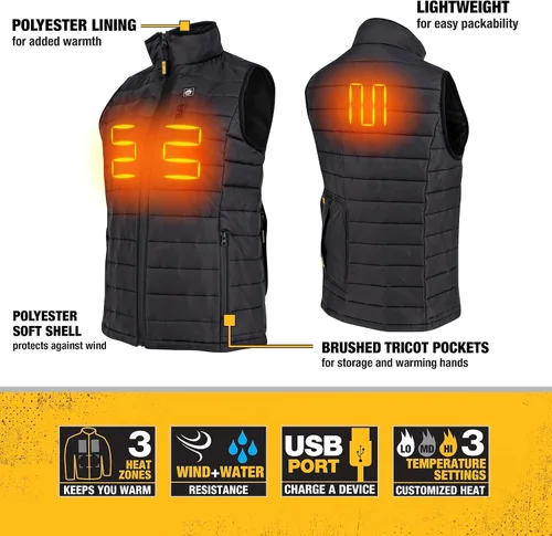 Miniatura 3 de DEWALT womens Dewalt Lightweight Puffer Heated Vest