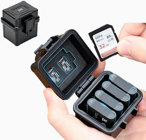 Miniatura 10 de JJC Estuche portátil para batería y tarjeta de memoria de cámara, caja organizadora de batería para 2x Canon LP-E17 LP-E12 LP-E10 Fuji NP-W126