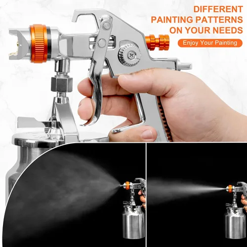 Miniatura 2 de REFINE HVLP - Pistola rociadora de pintura de aire con sifón con juegos de boquillas de 0.069 pulgadas y 0.079 pulgadas, pistola de pintura
