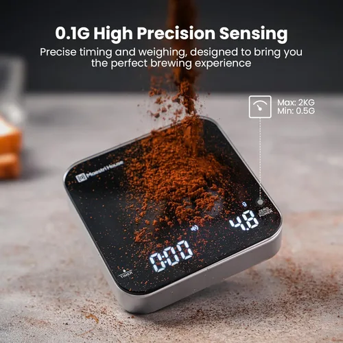 Miniatura 6 de Maestri House Mini Báscula de Café Kit de Barista con Peso de Calibración de 100g y Estuche de Transporte, Báscula de Espresso Recargable con Caja