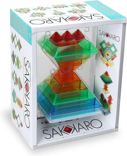 Miniatura 4 de Popular Playthings Sakkaro - Juguete apilable de geometría, rompecabezas de construcción de formas coloridas, regalo de aprendizaje para niños a