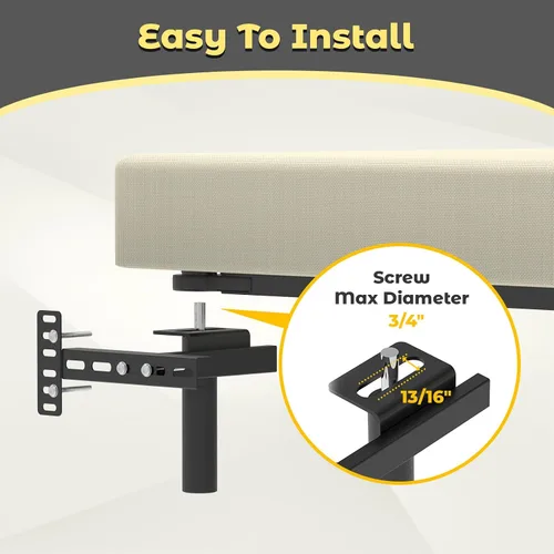 Miniatura 4 de Soportes de cabecera para marco de cama de metal, soportes ajustables universales para cabecero con kit de extensión de pie de cama que se ajusta a