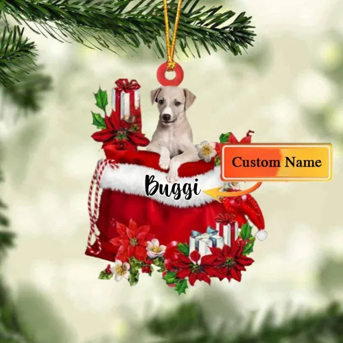 Miniatura 17 de Perro Akita Inu personalizado en bolsa de regalo, adorno de Navidad, nombre personalizado, regalo para amantes de los perros, familia, Navidad