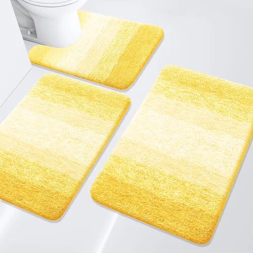 Miniatura 58 de Arotive - Juego de alfombras de baño de 3 piezas, alfombras de baño extra suaves y absorbentes, alfombrillas de baño lavables a máquina y que se