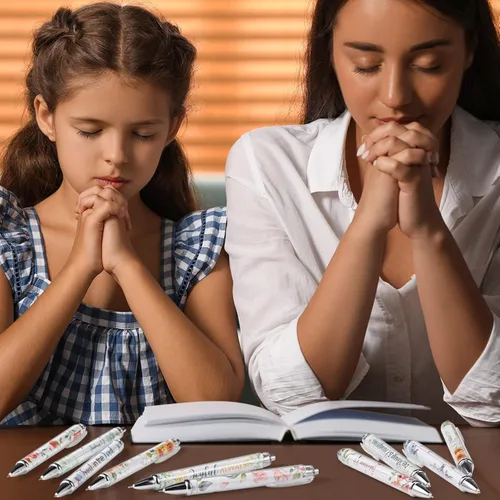 Miniatura 5 de Ctosree 60 bolígrafos cristianos para mujer, a granel, versículos bíblicos, bolígrafos de tinta floral, citas inspiradoras religiosas, bolígrafo