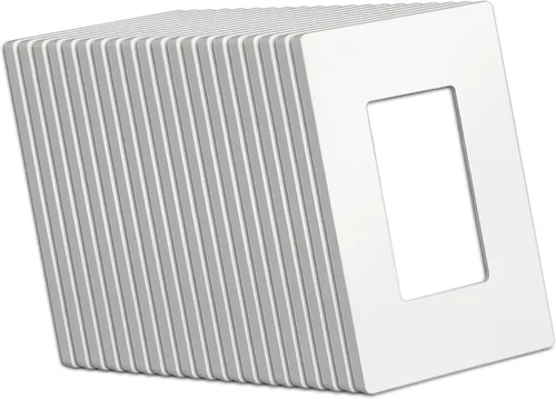 Miniatura 16 de Paquete de 50 placas BESTTEN de pared sin tornillos de 1 banda, USWP4 brillante blanco roto, cubierta de salida de decorador, placa frontal