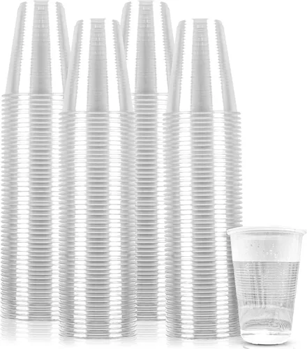 TashiBox, copas de plástico transparente descartables para fiestas, 12 onzas, 200 unidades 12oz-200set-Clear