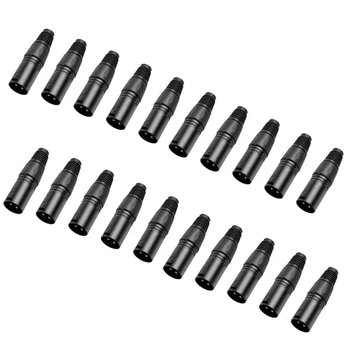 Miniatura 11 de Paquete de 10 conectores XLR, 5 pares XLR de 3 pines macho/hembra, conector de cable de micrófono de audio, conector de audio, 3 pines XLR, extremos