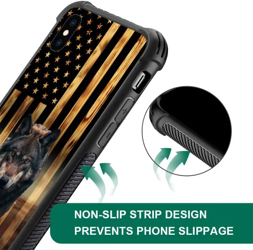 Miniatura 135 de DAIZAG Compatible con iPhone 13 Pro Max, Funda de TPU Protectora Anti-Arañazos Todo En Uno, Fundas para Hombre Mujer - Motivo de Madera Americana