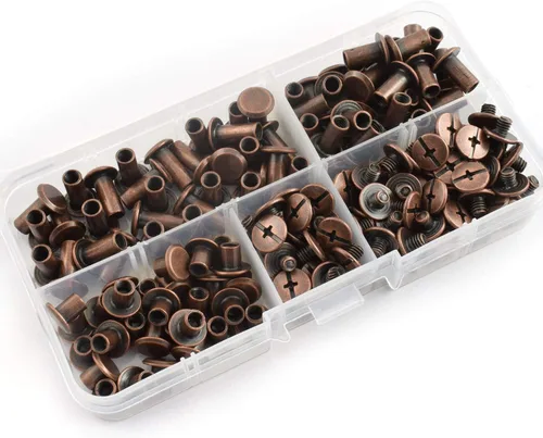 Miniatura 5 de LQ Industrial 75 juegos de tornillos de bronce rojo M5 Chicago Kit surtido de tornillos de cabeza Phillip ranurada para remache de montaje de Rojo