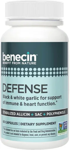 Miniatura 9 de Defense 1500 mcg de alicina estabilizada por cápsula Más altas cantidades de SAC y polifenoles de ajo negro Potente apoyo de la función inmune