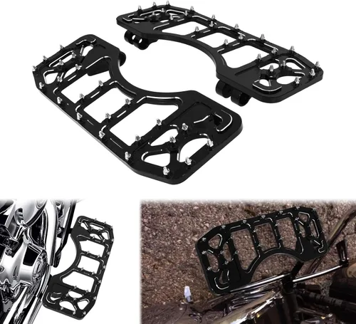 Miniatura 2 de Juego de tablas de suelo para conductor, estribos delanteros y traseros, MX Wide Offroad CNC Pedal de freno apto para Harley Touring Road Glide