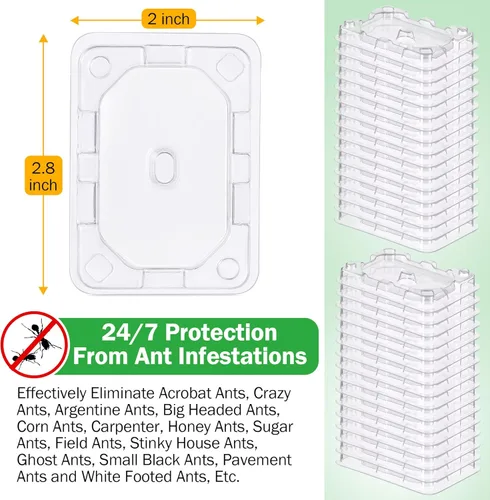 Miniatura 7 de Qualirey 32 piezas de estaciones de cebo para hormigas reutilizables (cebo no incluido), trampa multisuperficie para hormigas para el hogar, control