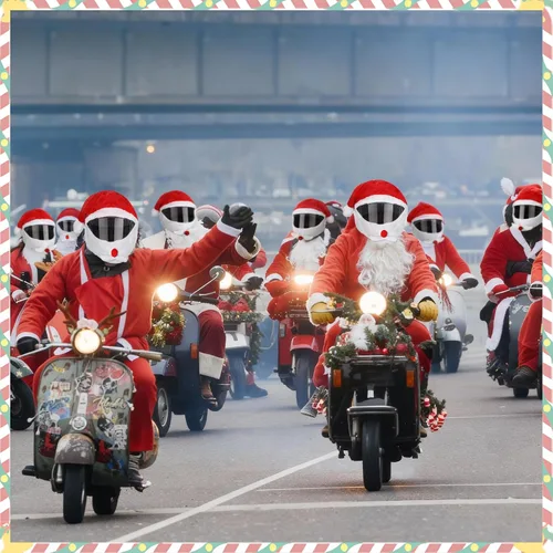 Miniatura 6 de Fundas de casco de motocicleta de Navidad - Santa Claus Decoración de casco de Navidad Paseos divertidos