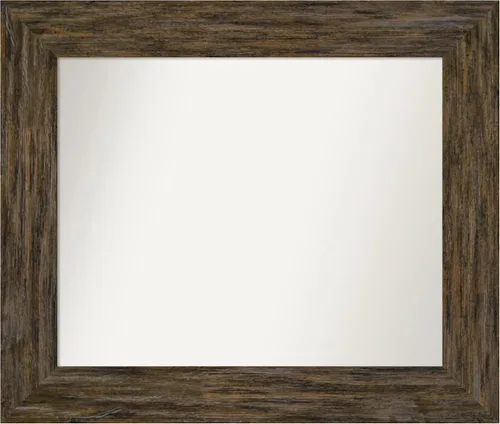 Miniatura 117 de Amanti Art Espejo personalizado, espejo de baño marrón Fencepost, espejo de pared o espejo de tocador de baño sobre el fregadero (27 x 27 pulgadas)