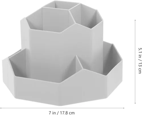 Miniatura 7 de STOBOK Organizador giratorio para brochas cosméticas, soporte para lápices, organizador de almacenamiento de bolígrafos, soporte de papelería