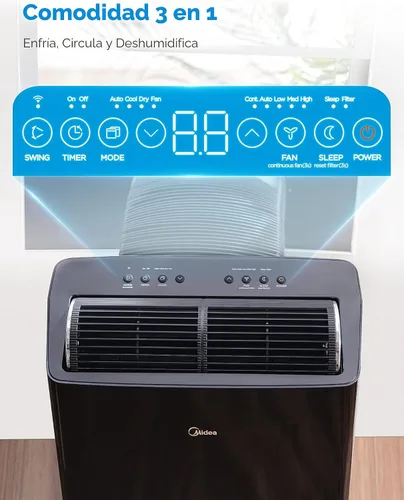 Miniatura 10 de Midea Duo 12,000 BTU (10,000 BTU SACC) Inversor de alta eficiencia, aire acondicionado portátil ultra silencioso, enfría hasta 450 pies cuadrados