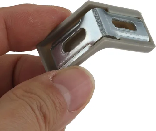 Miniatura 4 de dophee 20 soportes de esquina de metal en forma de L de 90 grados con cubierta de plástico, junta de esquina en ángulo recto para estantes, muebles