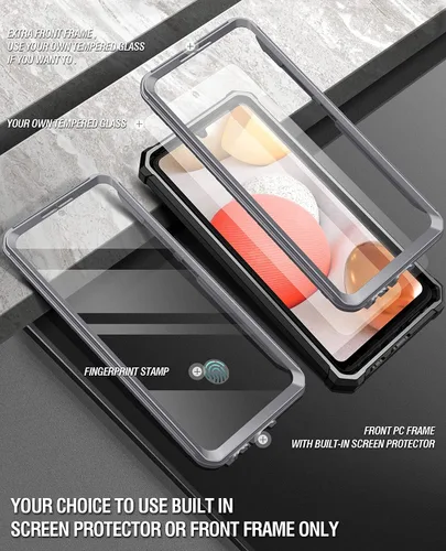 Miniatura 3 de Poetic Guardian - Funda diseñada para Samsung Galaxy A42 5G, protector de pantalla integrado que funciona con identificación de huellas dactilares