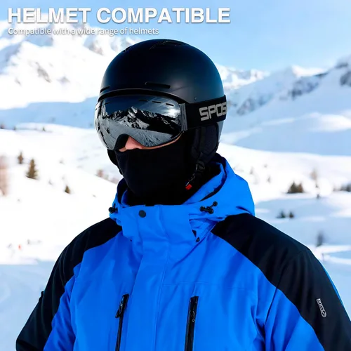 Miniatura 2 de SPOSUNE Gafas de esquí sobre lentes, gafas de nieve para hombres, mujeres, jóvenes, snowboard, esquí, gafas de nieve antivaho UV400 Sg-003-gris