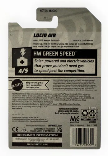 Miniatura 2 de Hot Wheels 2022 - Lucid Air - HW Green Speed 4/5 [Plata] 147/250