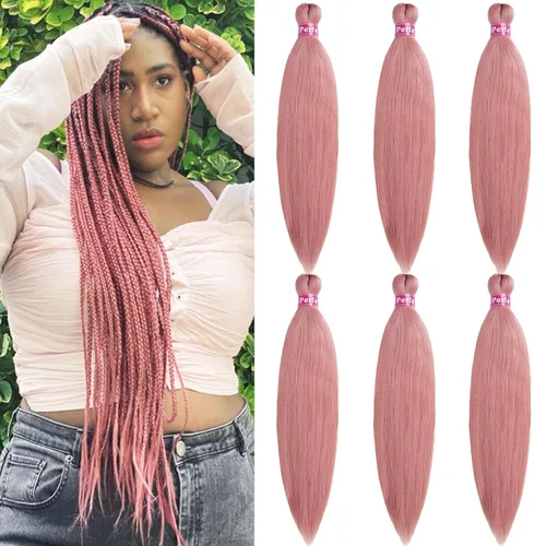 Miniatura 41 de Black Braiding Hair Pre Stretched 16 Inch Black Hair Extensions For Braiding Hypoallergenic Pre-stretched Braiding Hair Natural Knotless Crochet