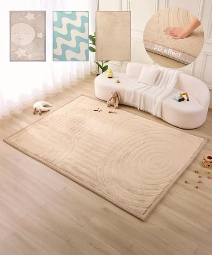 Miniatura 38 de Hakuna Matte - Alfombra de juego prémium para bebé de terciopelo coral ultrasuave con espuma viscoelástica, antideslizante, resistente al agua,
