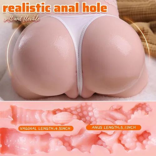 Miniatura 5 de Muñeca sexual transexual con consolador flexible de 8 pulgadas, muñecas sexuales trans unisex con orificio vaginal y anal apretado, juguetes