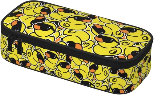 Miniatura 8 de Perinsto Divertidos patos de goma con estuche de lentes de sol de gran capacidad, caja de papelería con múltiples compartimentos, soporte para Pato