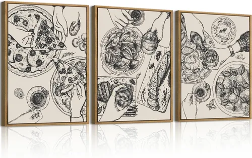 Miniatura 43 de BINCUE Lienzo de plantas botánicas neutrales, 6 piezas, arte de pared rústico, pinturas de pared de granja, impresiones botánicas de plantas