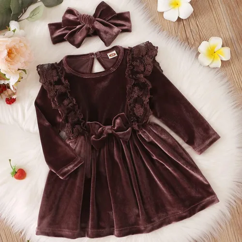 Miniatura 137 de IDOPIP Vestido tutú de terciopelo para niñas pequeñas, vestido de manga larga para princesa, Navidad, cumpleaños, fiesta, boda, vestidos de otoño e
