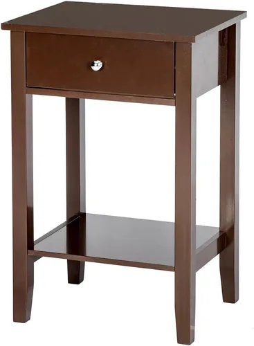 Miniatura 4 de Mesa decorativa de madera para sala de estar, mesa auxiliar de granja con cajón, mesa auxiliar rústica con estante de almacenamiento para espacios