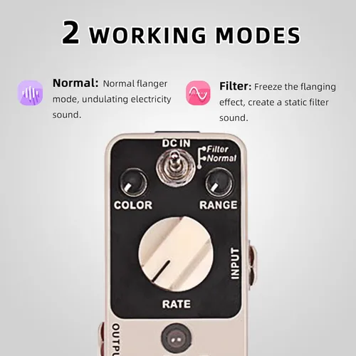 Miniatura 2 de MOOER E-lady Pedal Flanger Analógico, Modo Filtro, Efectos Oscilador, Bypass Verdadero