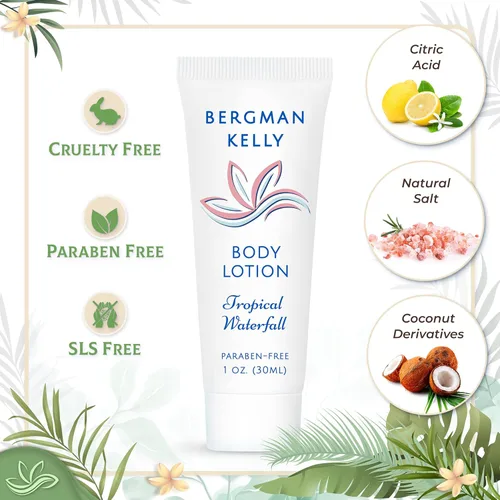 Miniatura 2 de Bergman Kelly - Paquete de artículos de tocador de hotel - Cascada tropical, 1 oz cada uno, 100 piezas - Juego de 4 piezas: 25 jabón en barra