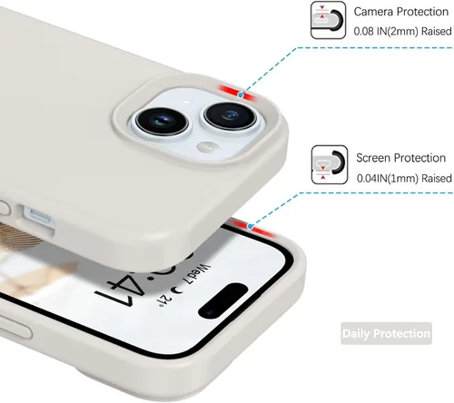 Miniatura 93 de GUAGUA Funda compatible con iPhone 17 Pro Max de 6.9 pulgadas, silicona líquida, goma de gel suave, delgada, forro de microfibra delgada