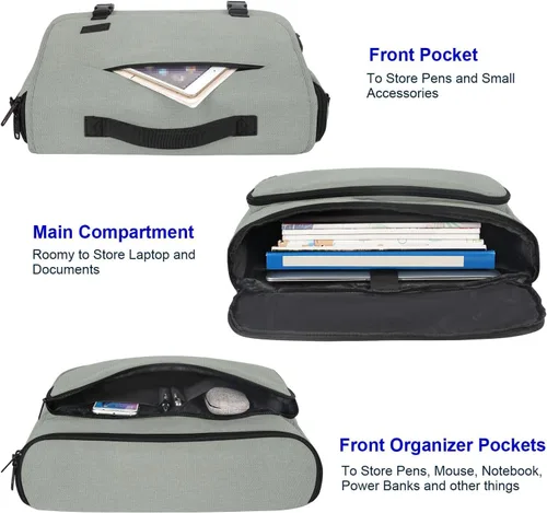 Miniatura 56 de MATEIN Bolsa tipo mensajero para hombres, mochila escolar para adolescentes, ligera de 17.3 pulgadas, maletín para laptop grande, bolsa cruzada