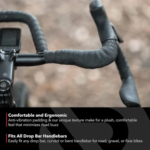 Miniatura 3 de REDSHIFT Cinta de manillar de bicicleta realmente larga para bicicletas de carretera, grava, Fixie Bicicletas Drop Bar Handle Wrap, accesorio Negro
