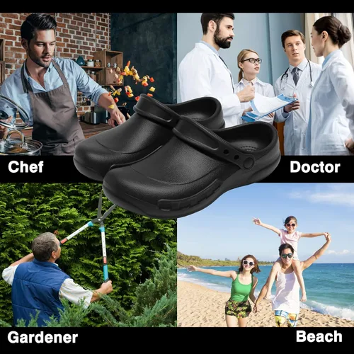 Miniatura 6 de Zapatos de chef unisex resistentes al aceite zuecos de chef zapatos de enfermería zapatos de cocina para hombres zapatos de trabajo impermeables