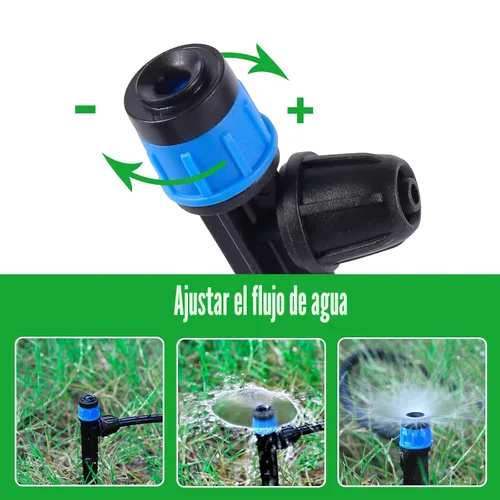 Miniatura 4 de Emisores de riego por goteo con rociador de goteros de flujo de agua ajustable de 360 grados para tubos de 1/4 de pulgada, rociador de goteros