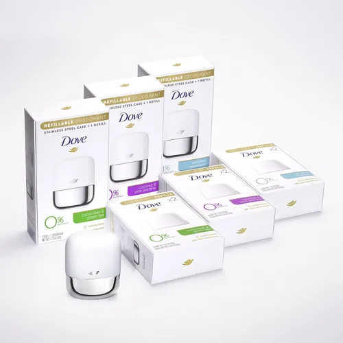 Miniatura 11 de Dove Kit de inicio de desodorante recargable 0% aluminio sensible al aluminio libre desodorante 1.13 oz