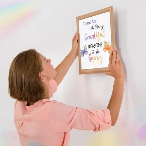 Miniatura 5 de Zonon Juego de 9 piezas de decoración de pared de mariposa en acuarela, con cita inspiradora de mariposas, 8 x 10 pulgadas, frases motivacionales