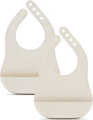 Miniatura 11 de Lalo The Bib - Babero de silicona impermeable y no tóxico con banda ajustable para el cuello y recogedor de bolsas de alimentos de silicona, juego