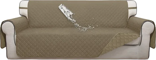 Miniatura 21 de ISSUNTEX Fundas de sofá de dos plazas con doble protección 100% impermeables para sala de estar, fundas para sofá de 2 cojines, protector de muebles