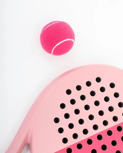 Miniatura 5 de LAPAT Raqueta de pádel con bolsa de cubierta, superficie de carbono con espuma viscoelástica EVA, raquetas de pádel ligeras, tenis POP Rosa Miami