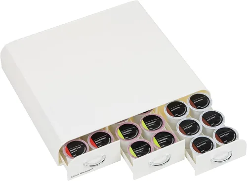 Mind Reader Organizador de cápsulas de café de una sola porción con 3 cajones, capacidad de 36 cápsulas, encimera, 12.25 pulgadas de largo x 13.5