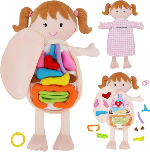 Miniatura 10 de June Garden Dressy Friends Belle de 15.5 pulgadas, muñeca de peluche educativa para niños y niños pequeños de 2 años en adelante, juguete suave