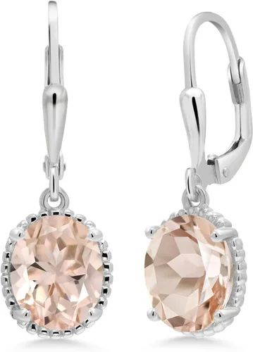 Miniatura 32 de Gem Stone King Aretes colgantes de gota para mujer, plata de ley 925, piedra natal ovalada de 0.354 x 0.276 in, joyería fina, regalos para ella