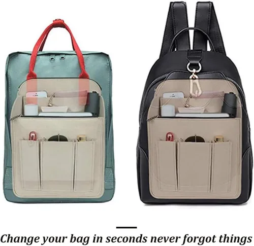 Miniatura 5 de WADORN Organizador de mochila de fieltro, divisor de bolsa pequeña para mochila, bolso, organizador de bolsa de fieltro para viaje, mochila