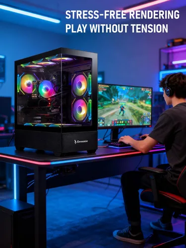 Miniatura 5 de PC para juegos, Ryzen 7 5800X 8 núcleos, RAM DDR4 de alta velocidad de 16 GB, tarjeta gráfica RTX 2080, SSD de 1 TB de almacenamiento ultrarrápido